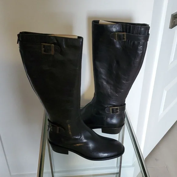 LOVE David & Richard women’s Black Leather boots Made In Italy Size 40 (10)NWOB - Picture 2 of 11